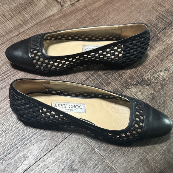 Jimmy Choo Black Mesh Flats - Picture 8 of 11